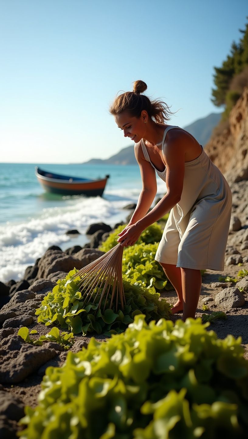 Τοπίο με βράχους και θάλασσα κατά τη διάρκεια ηλιοβασιλέματος