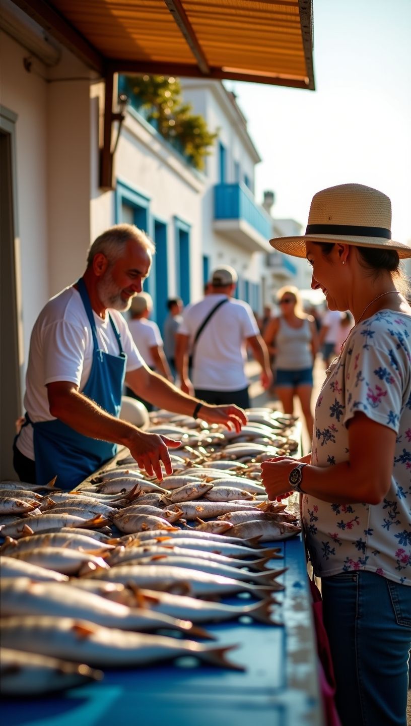 Φρέσκα θαλασσινά από την αγορά του λιμανιού